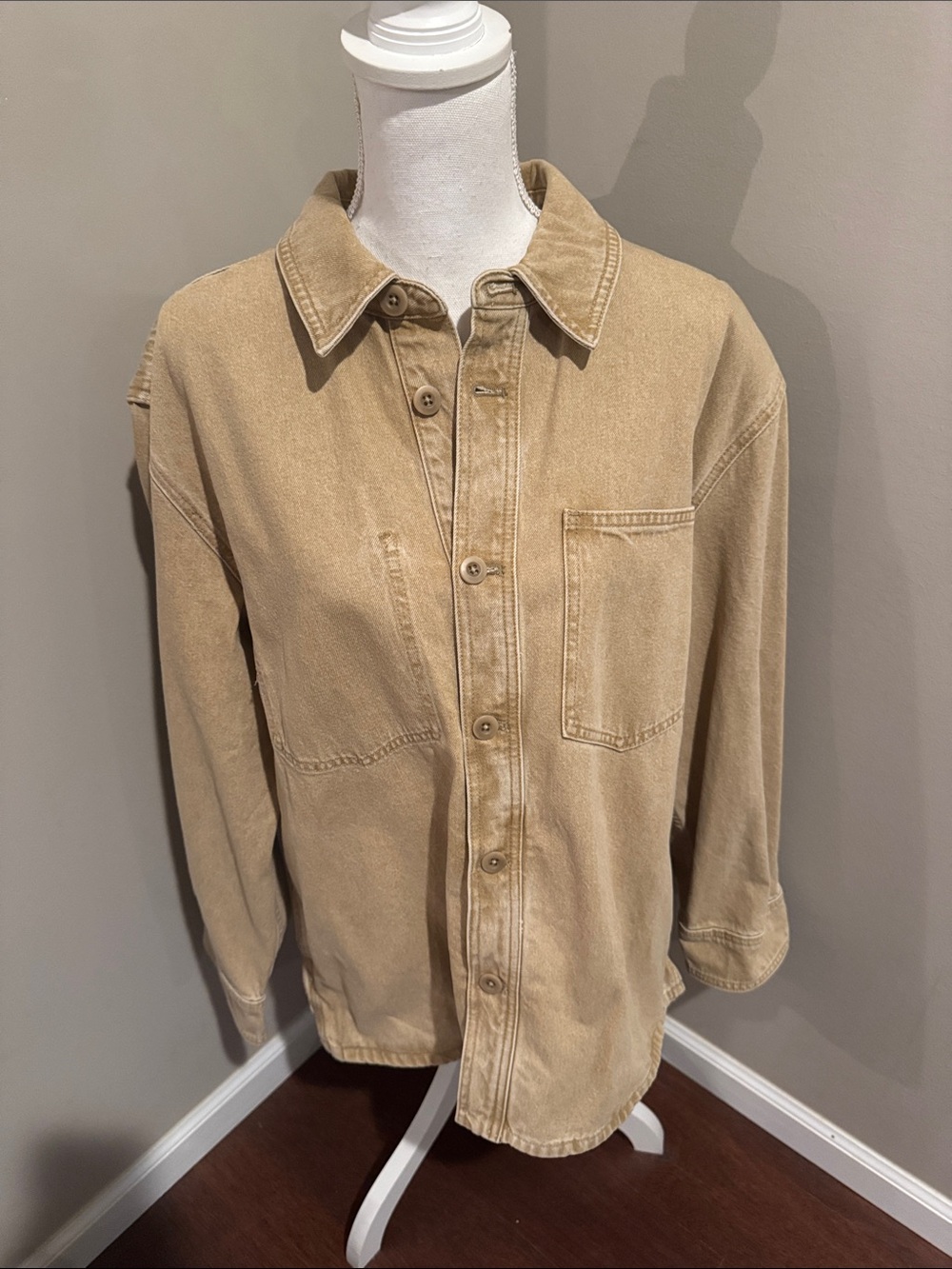 NWT Madewell Tan Denim Shirt-Jacket: Botanical Yarn-Dye Edition XL